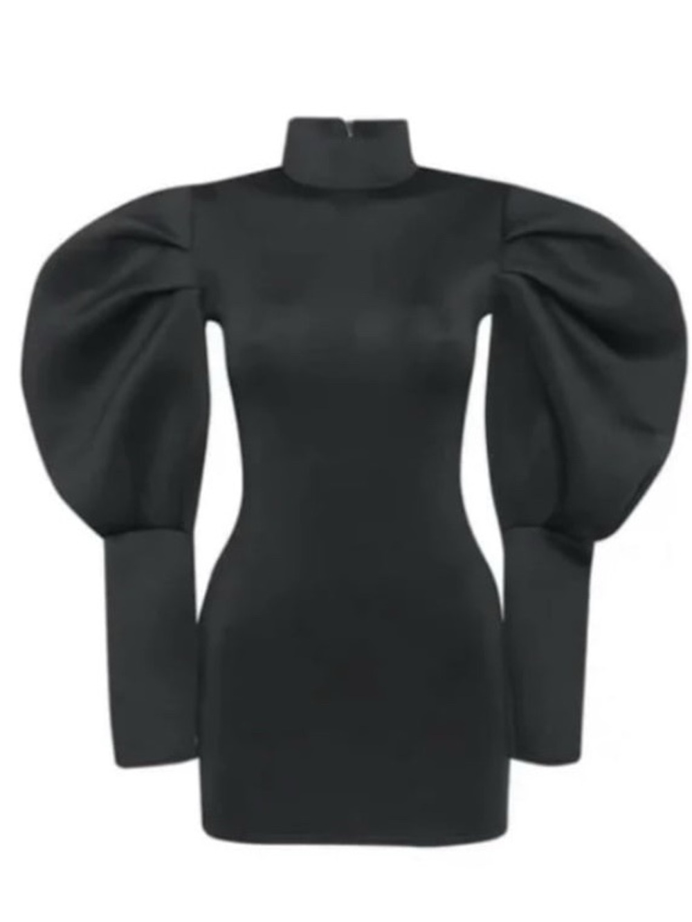 Forever Unique Scuba Mini Dress With Puff Sleeve
